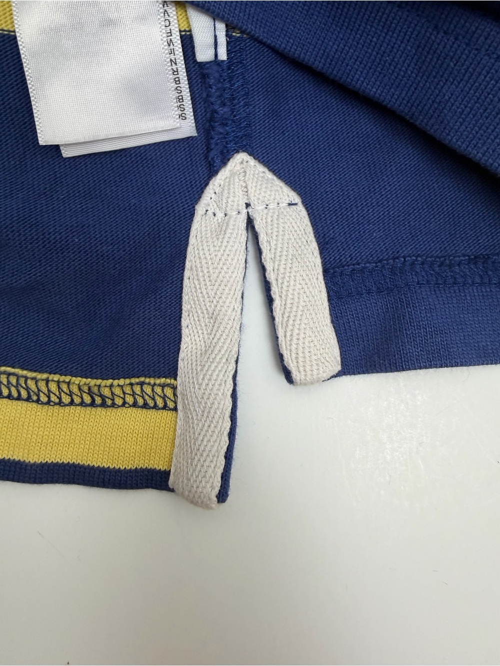 J. Crew | Preppy Short Sleeve Wide-Stripe Rugby Polo Yellow & Blue | M - Picture 7 of 8